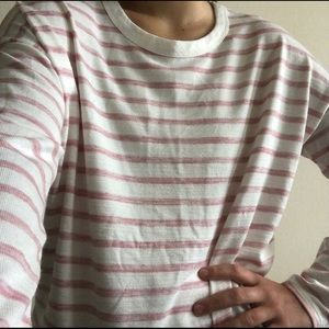 Pink and White Striped Sweater